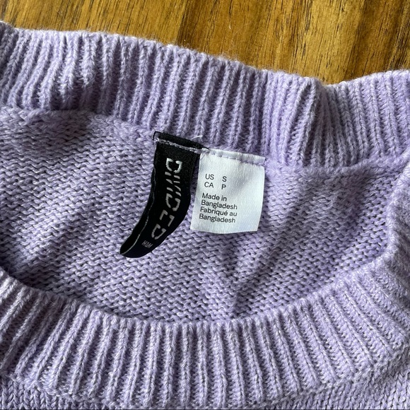 H&M lilac cropped sweater small - Picture 2 of 2